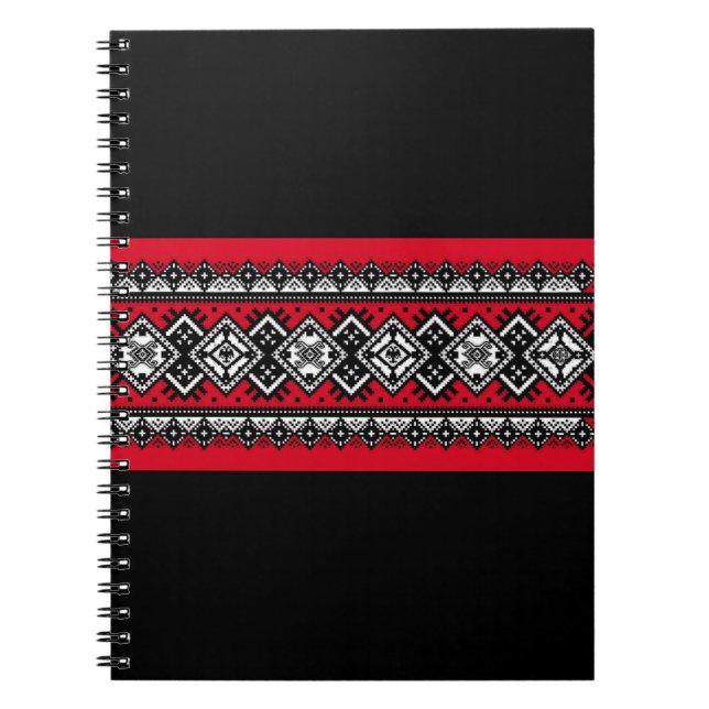 Caderno Espiral Bordado vermelho (Frente)