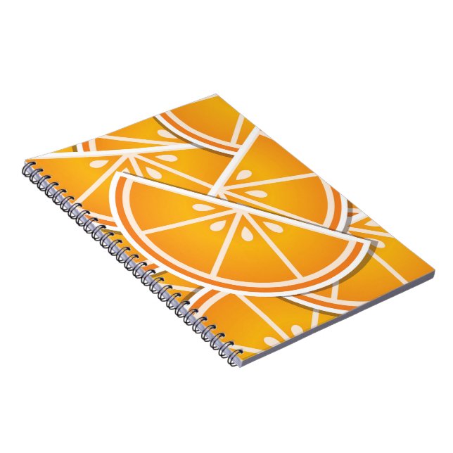 Caderno Espiral Bordas de laranja fungo (Lado Direito)