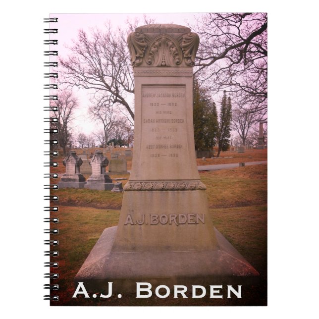 Caderno Espiral Borden Monument, Fall River, MÃES - A.J. Borden (Frente)