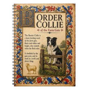 Caderno Espiral Border Collie, Arte Medieval de Bestiário