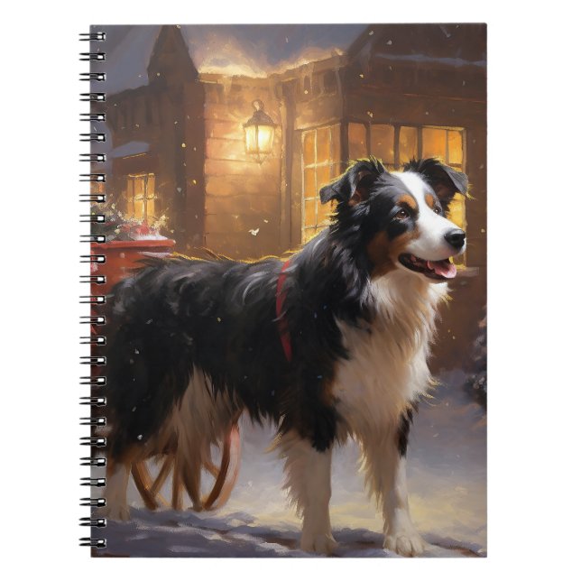 Caderno Espiral Border Collie Christmas Fesason (Frente)