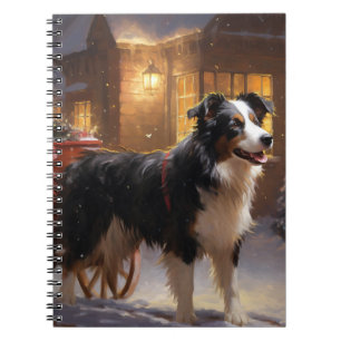 Caderno Espiral Border Collie Temporada de Natal