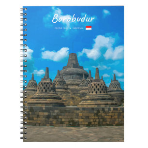 Caderno Espiral Borobudur, Indonésia - Antigo Templo Budista