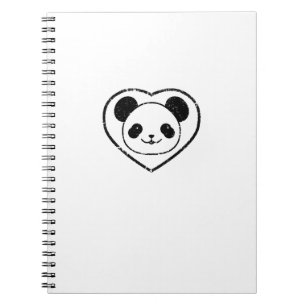 Caderno Espiral Borracha Espetada Urso De Panda E Coração