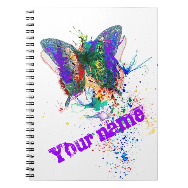 Caderno Espiral Borrifo de borboleta (Frente)