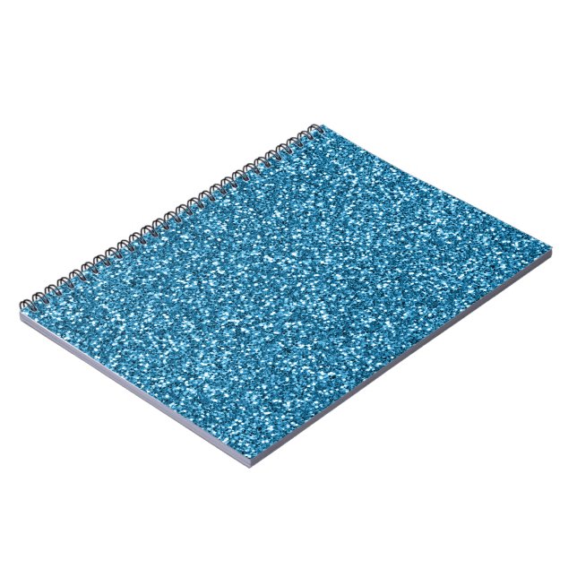 Caderno Espiral Boston Blue Glitter (Left Side)