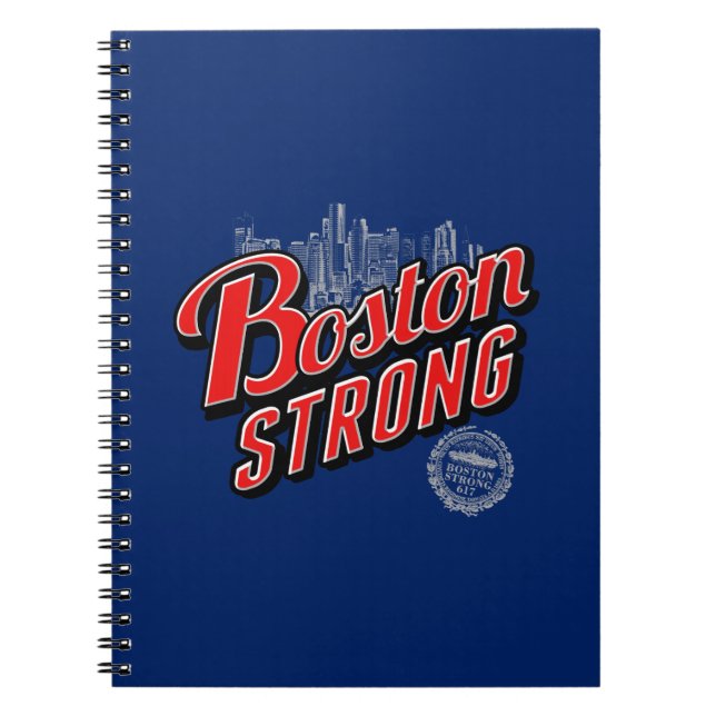 Caderno Espiral Boston Forte em decoração vermelha e azul (Frente)