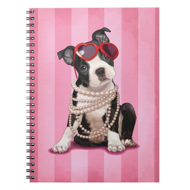 Caderno Espiral Boston na moda Terrier (Frente)