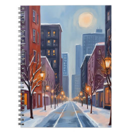 Caderno Espiral Boston Winter | Massachusetts City Watercolor