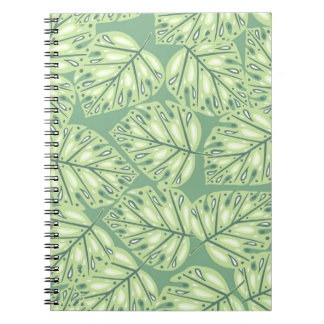 Caderno Espiral Botanic jungle seamless pattern in pastel green co