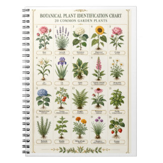 Caderno Espiral Botanical Plant Guide Wall Art