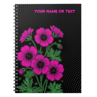 Caderno Espiral Botanical Shockwave: The Magenta Cranesbill PopArt