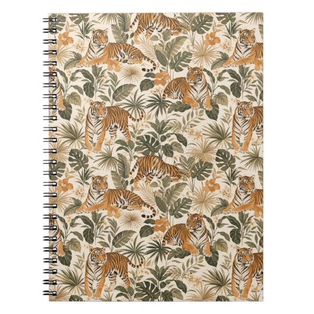 Caderno Espiral Botânico Tigre Tropical (Frente)