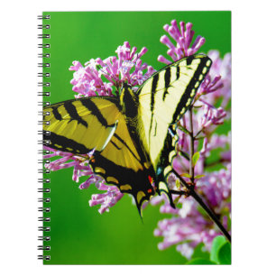 CADERNO ESPIRAL BOTÃO AMARELO EM FLORES DE TINTA