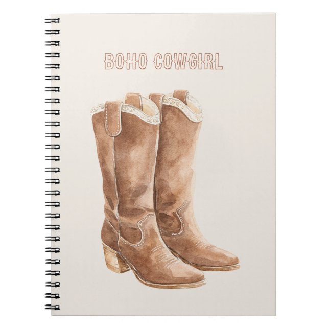 Caderno Espiral Botas Boho Cowgirl (Frente)