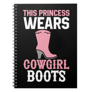 Caderno Espiral Botas De Cowboy Ocidental Cavalo Cowgirl Princesa