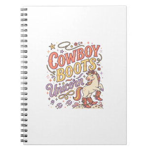 Caderno Espiral Botas de Cowboy Unicórnio Caprichosas Zazzle Desi