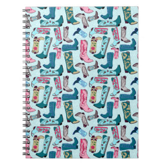 Caderno Espiral botas de vaqueira em azul