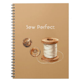 Caderno Espiral Botões de Linha Perfeitos para Costurar Creme Marr