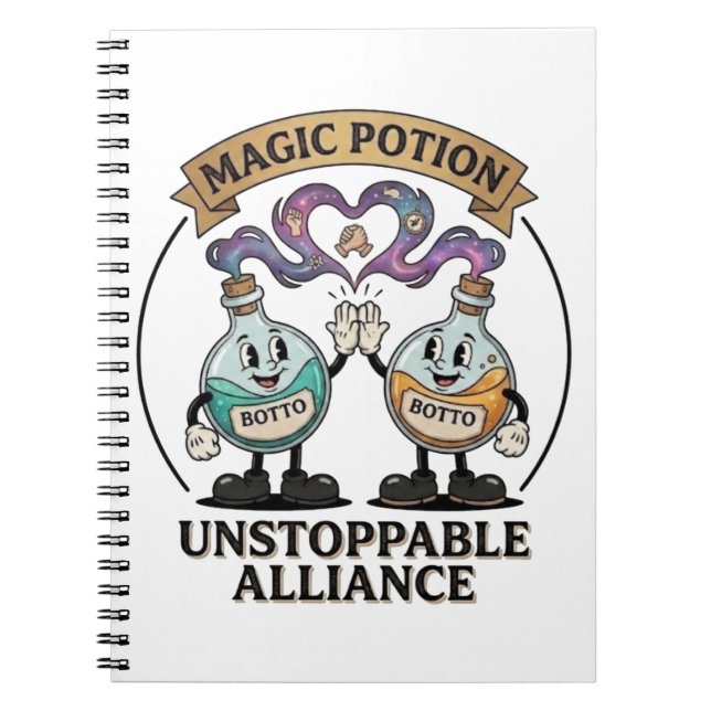 Caderno Espiral Botto Brand Unstoppable Alliance Retro Magic Potio (Frente)