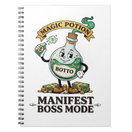 Caderno Espiral Botto Manifest Modo Chefe Cartoon Retro dos Anos 1