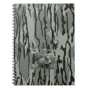 Caderno Espiral Bottomland Camo Whitetail Deer Mule Deer Pronghorn
