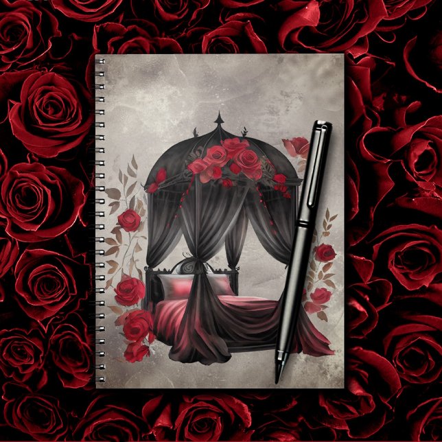 Caderno Espiral Boudoir | Scarf Canopy Old Antique Poster Bed (Criador carregado)