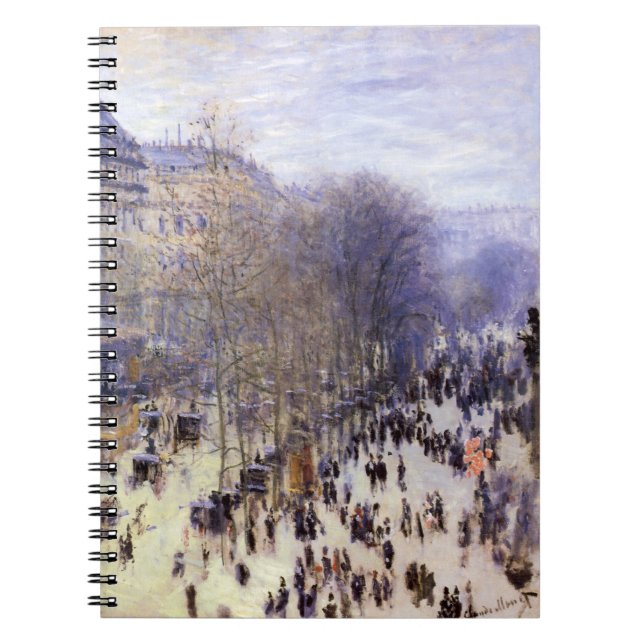 Caderno Espiral Boulevard des Capucines, por Claude Monet, Belas A (Frente)