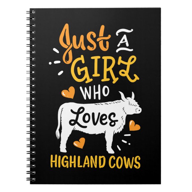 Caderno Espiral Bovinos em Highland Cow é apenas uma garota que am (Frente)