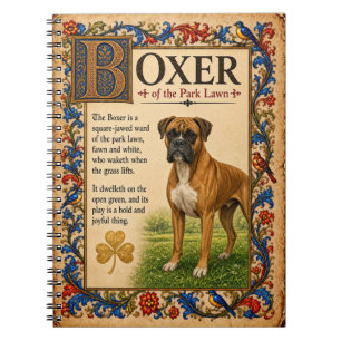 Caderno Espiral Boxer, Arte do Bestiário Medieval