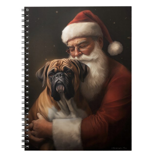 Caderno Espiral Boxer com Papai Noel Natal Festivo (Frente)