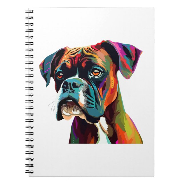 Caderno Espiral Boxer Dog Colorido (Frente)