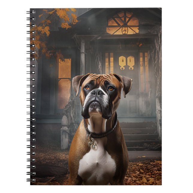 Caderno Espiral Boxer Halloween Assustador (Frente)