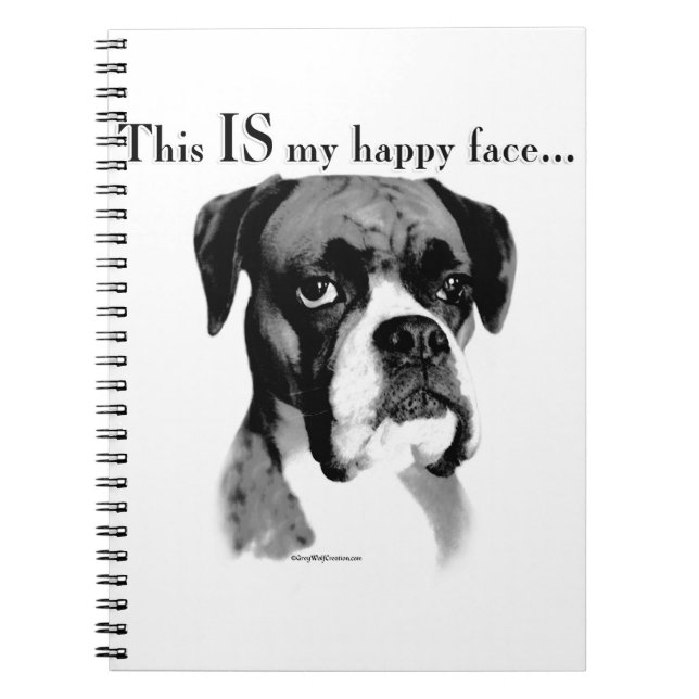 Caderno Espiral Boxer Happy Face (Frente)