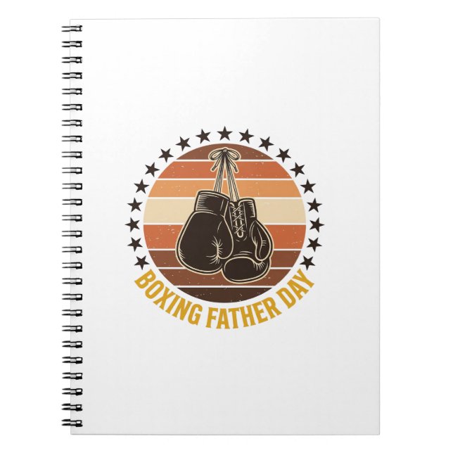 Caderno Espiral Boxing Father Day Vintage Gloves Shirt Design_1 (Frente)