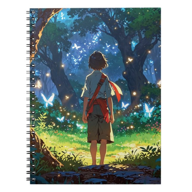 Caderno Espiral Boy in magical forest (Frente)