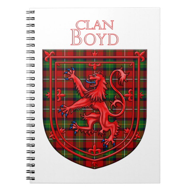 Caderno Espiral Boyd Tartan Scottish Xadrez Lion Rampant (Frente)