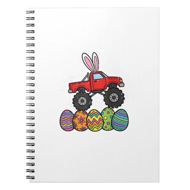 Caderno Espiral Boys Easter Monster Truck Happy Easter Day Eggs To (Frente)