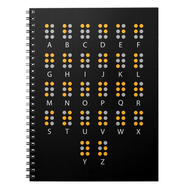 Caderno Espiral Braille Alphabet Blind Art (Frente)