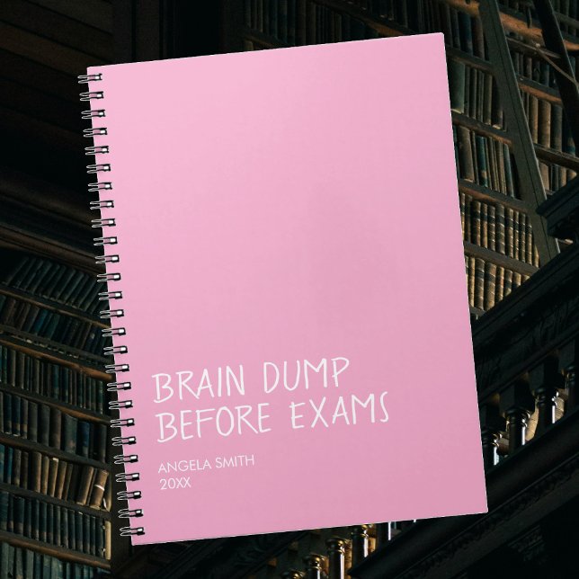 Caderno Espiral Brain Dump Before Exams – Funny Student Notebook,  (Criador carregado)