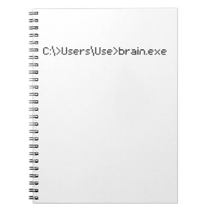 Caderno Espiral Brain.exe Fun Coder Programmer Computer