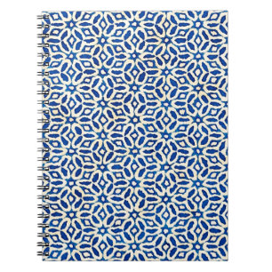 Caderno Espiral Branca artificial, cor-de-água, azul artístico e