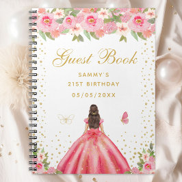 Caderno Espiral Branca cor-de-rosa Bruneria Hair Princess