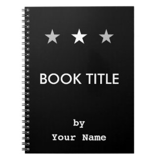 Caderno Espiral Branco & cinzas Stars seu projeto do livro -