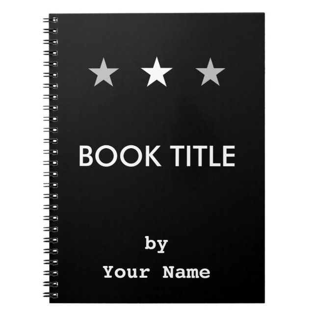 Caderno Espiral Branco & cinzas Stars seu projeto do livro - (Frente)