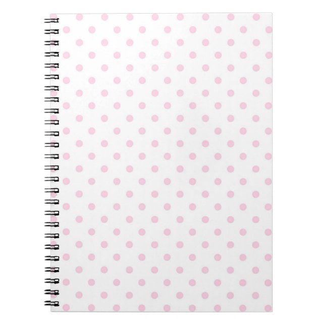 Caderno Espiral Branco com Bolinhas Rosa (Frente)