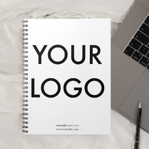 Caderno Espiral Branco minimalista do logotipo comercial
