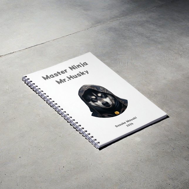 Caderno Espiral Branco personalizado do Rouco mestre Ninja (Criador carregado)