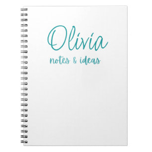 Caderno Espiral Branco personalizado   Notas e Ideias de Folha de 