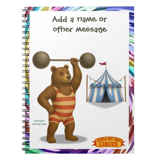 Caderno Espiral Brandon, urso forte do circo (Frente)